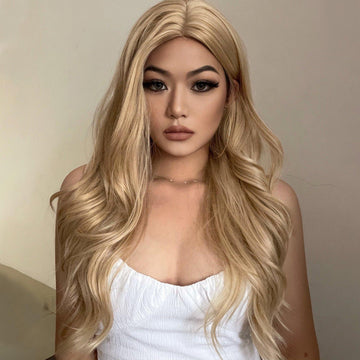21 Inches Layered Curls Honey Blonde Synthetic Wig π Laura - HAIRCUBE