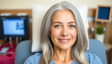Chemo patient wearing a natural-looking lightweight lace front wig