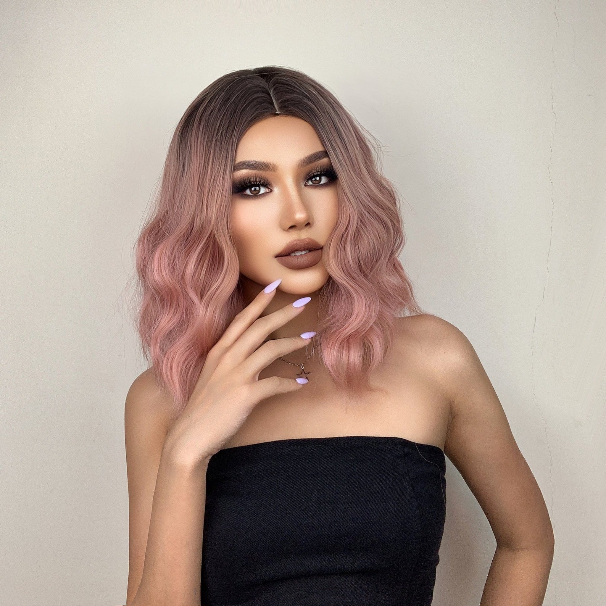 Pink Bob Synthetic Wig