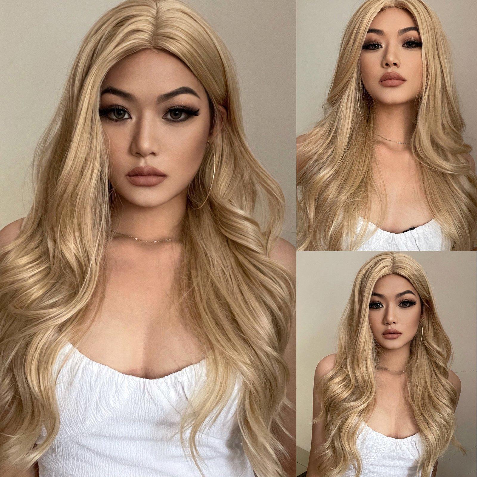 21 Inches Layered Curls Honey Blonde Synthetic Wig 🎗 Laura - HAIRCUBE