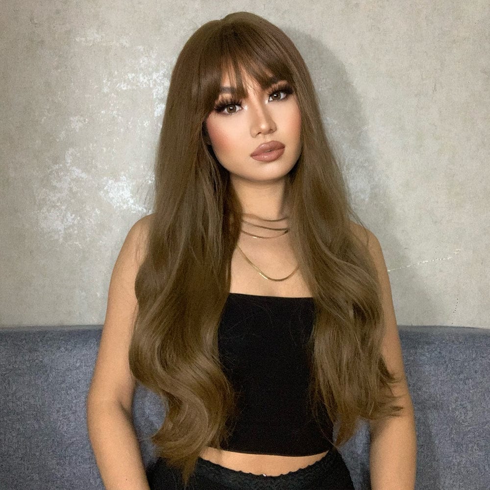 25″ Wavy Oliver Brown Synthetic Wig