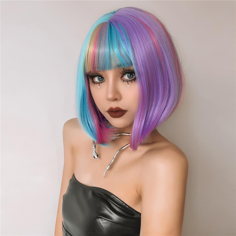15 Inches Short Bob new  shade unicorn - HAIRCUBE