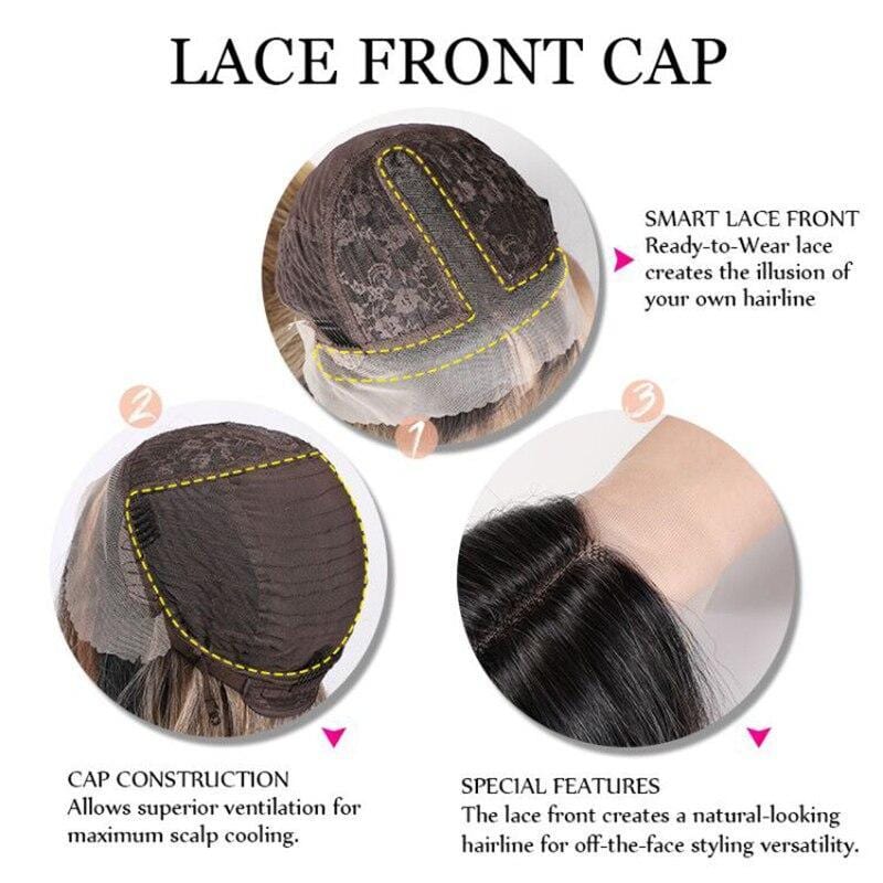 HAIRCUBE 21 inch lace front wig showing lace front cap construction and natural-looking hairline details