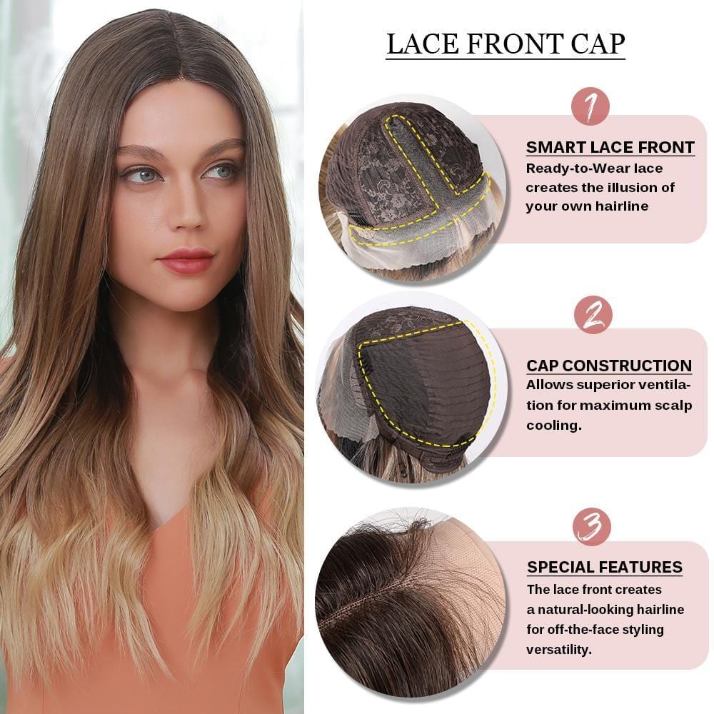 22 inch loose wave lace front wig by HAIRCUBE with smart lace front and breathable cap construction