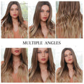 HAIRCUBE 22 inch loose wave lace front wig shown from multiple angles with brunette to blonde ombre color
