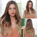 HAIRCUBE 22 inch loose wave lace front wig with brown to blonde ombre hair style