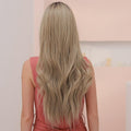HAIRCUBE 22 inch synthetic lace front wig with long wavy light blonde hair from the back
