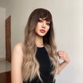 HAIRCUBE 23 inch ombre ash blonde wig with long wavy hair and natural bangs
