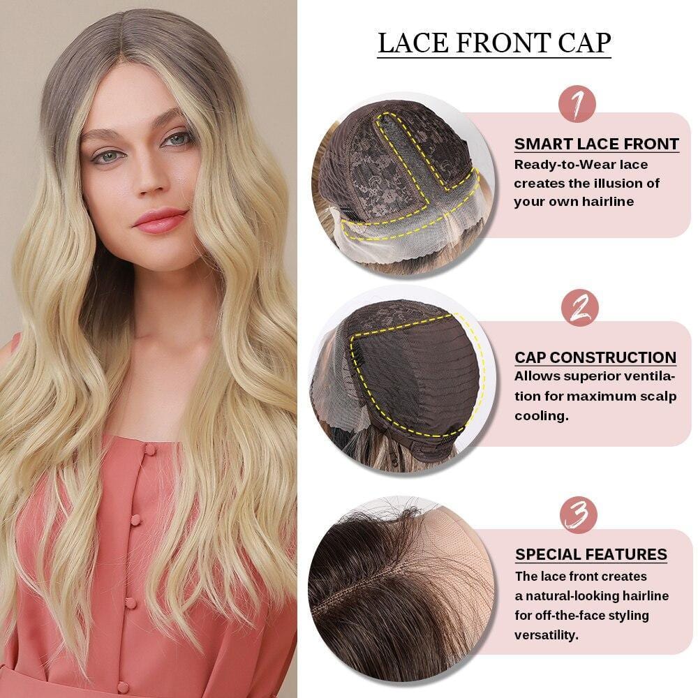 HAIRCUBE 23 inch synthetic lace front wig with natural-looking hairline and smart lace cap construction
