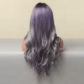 HAIRCUBE 26 inch grey purple wig with long wavy layered hair from the back