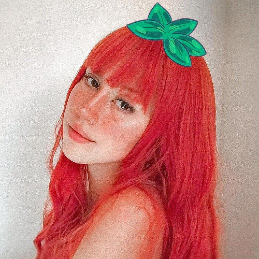 21 Inches Loose Spirals Synthetic Wigs with Bangs 🎗 Strawberry - HAIRCUBE