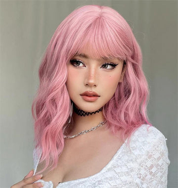 14" Curly Bob with Bangs Synthetic Wig
