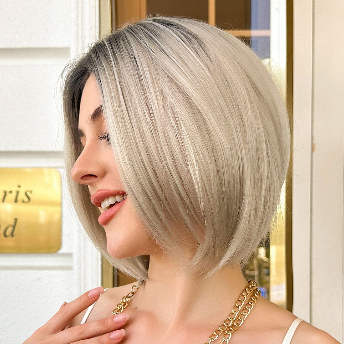 13″ Chic Bob Lace Part Synthetic Wig