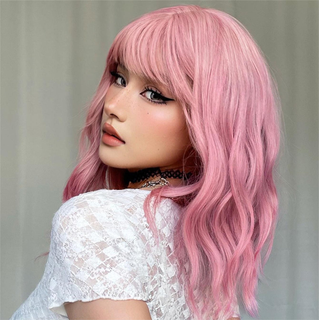 14" Curly Bob with Bangs Synthetic Wig