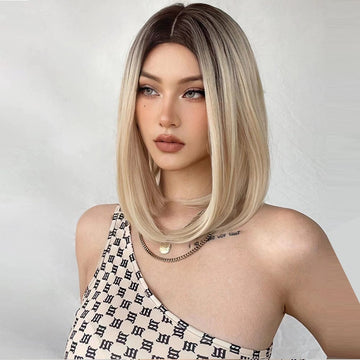 16″ 2 Shades Sleek Bob Synthetic Wig