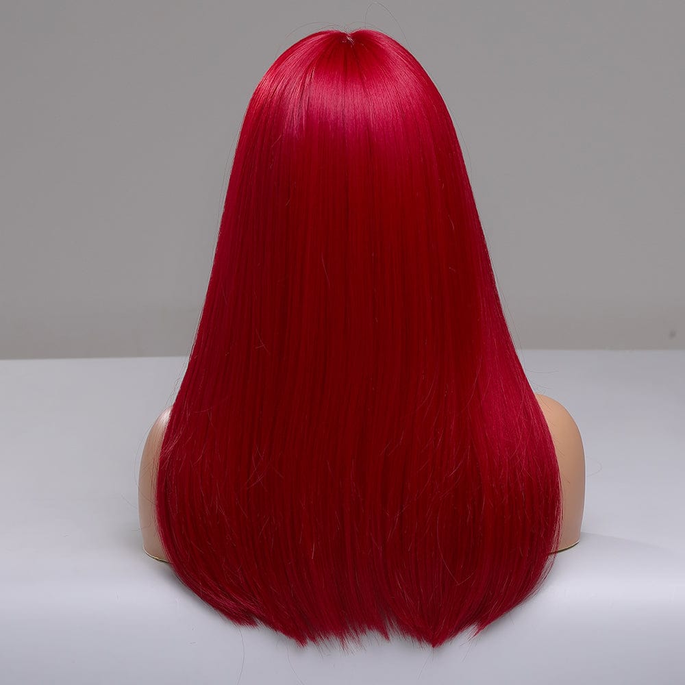 19" Violet Red Wine Tone Straight Wig