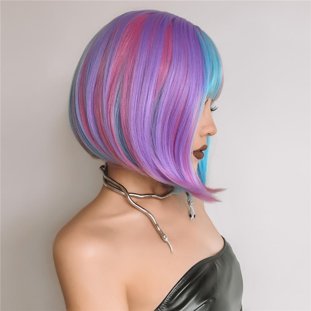 15 Inches Short Bob new  shade unicorn - HAIRCUBE