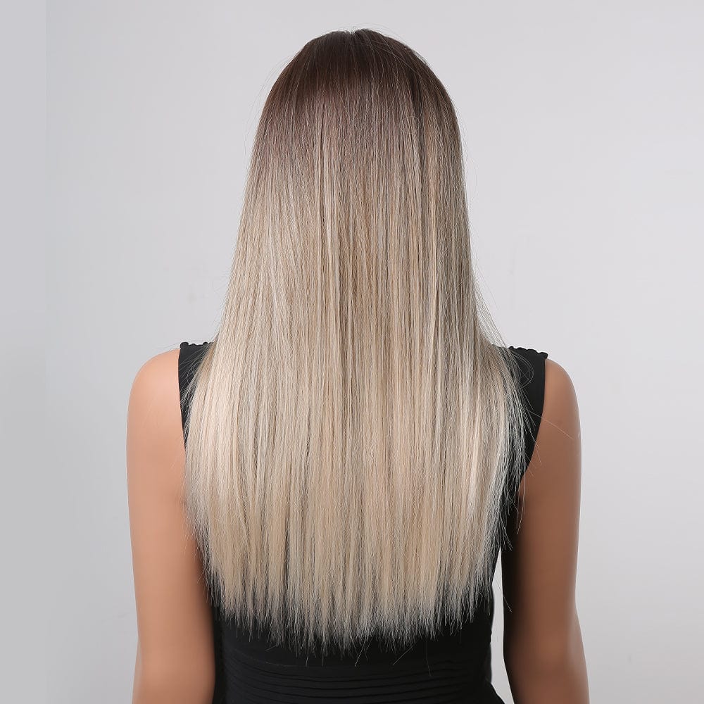 18" Straight Mixed Color Synthetic Wig