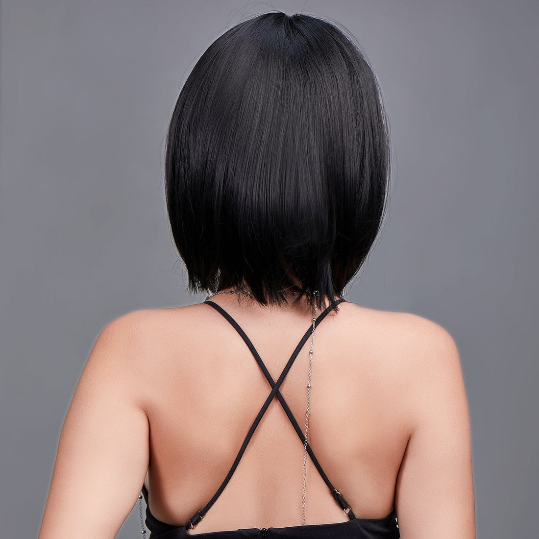 12″ Jet Black Bob Synthetic Wig
