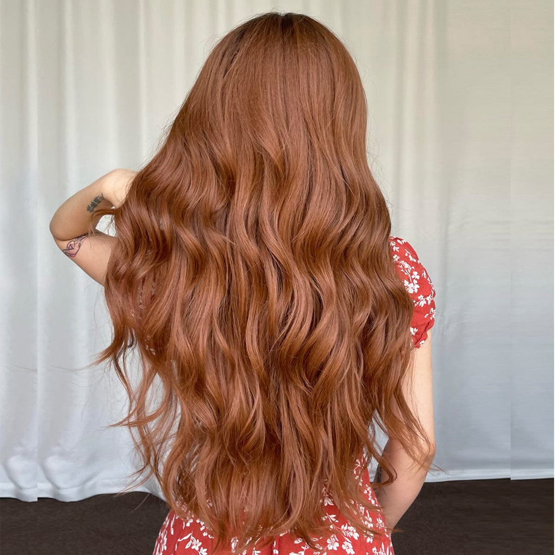 27″ Beach Wave Ginger Synthetic Wig