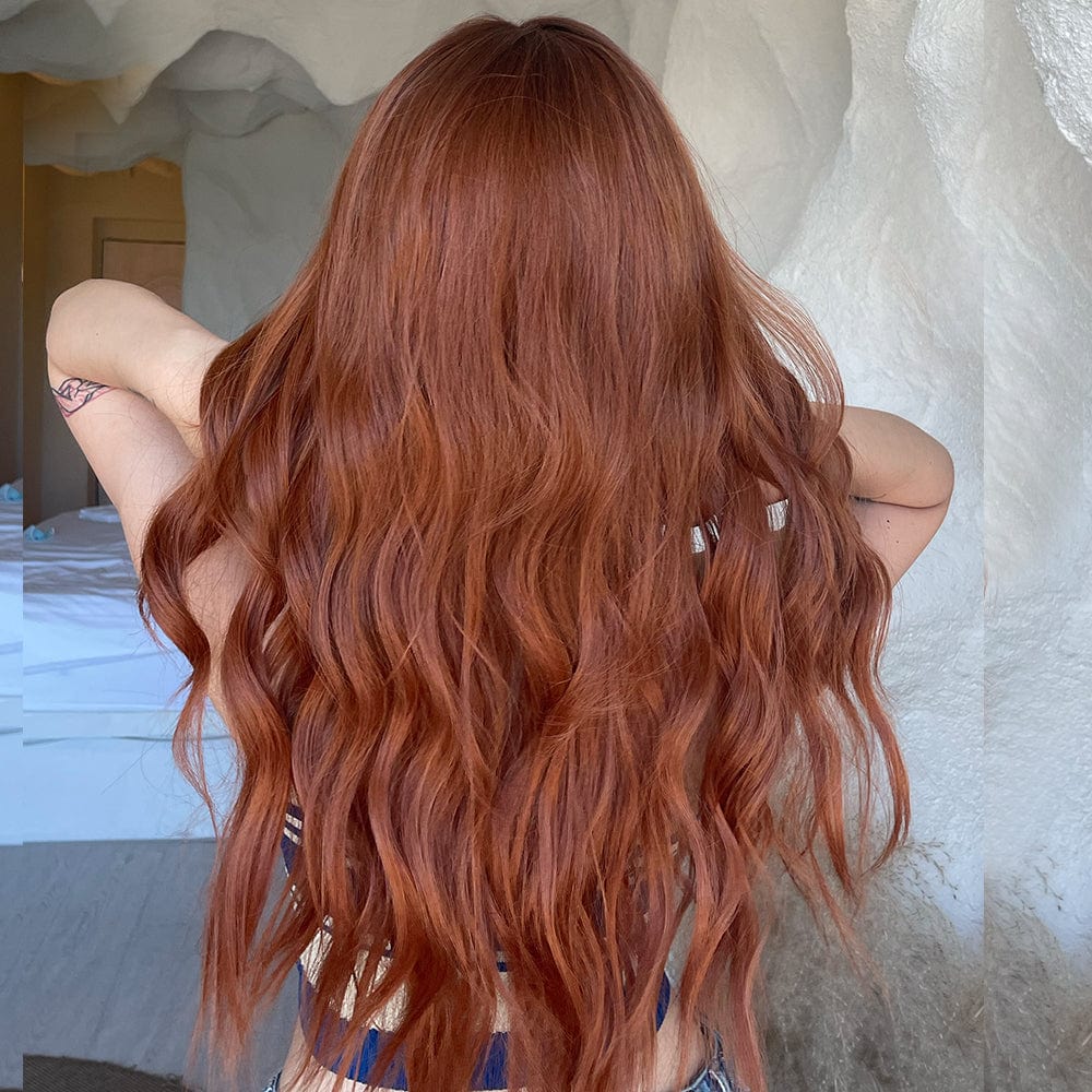 25″  Natural Curls Ginger Synthetic Wig
