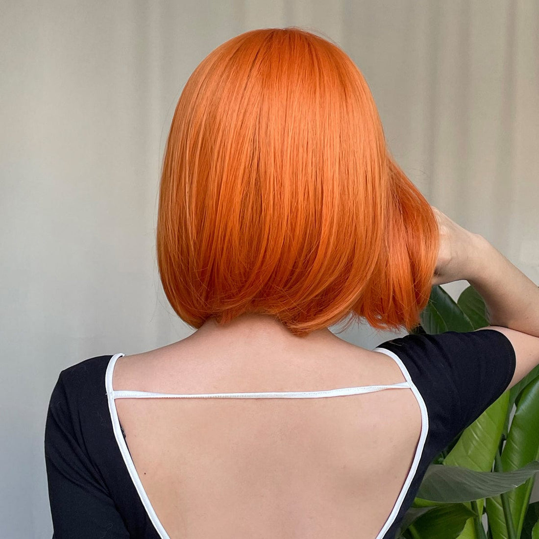 12″ Light Orange Bob Synthetic Wig