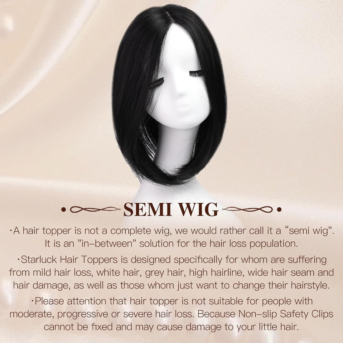 14-Inch Black Synthetic Hair