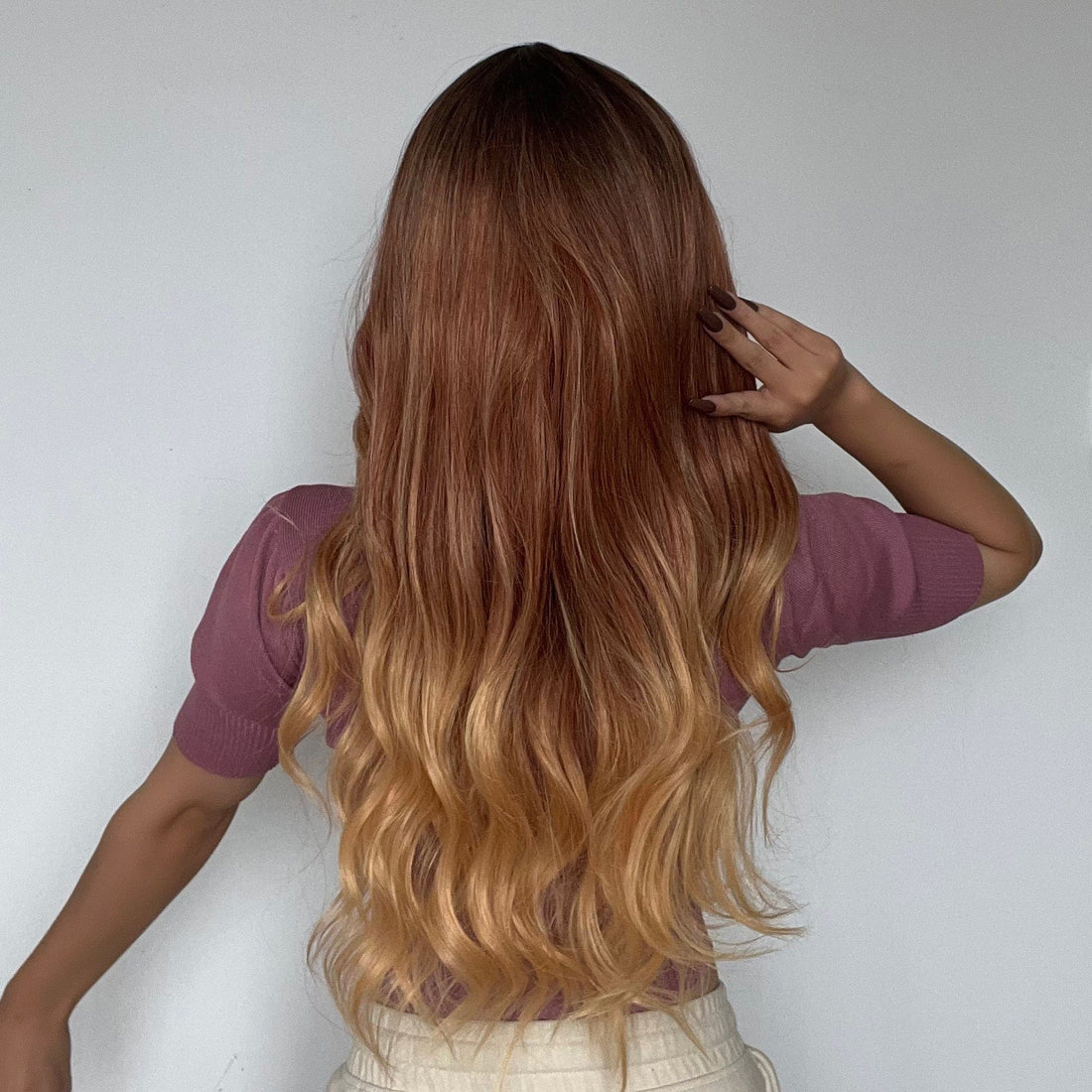 22″ Ombre Ginger Synthetic Wig