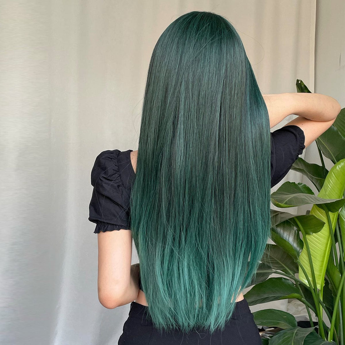 27″ 3-Shade Straight Cut Bangs Synthetic Wig