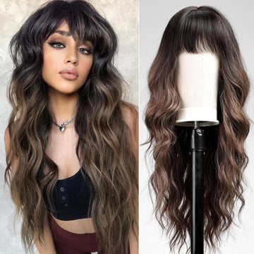 26" Ombre Brown Wig