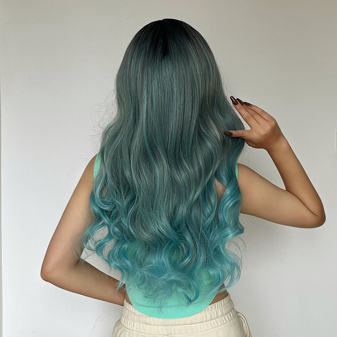 Tiffany Blue Soft Curls Synthetic Wig
