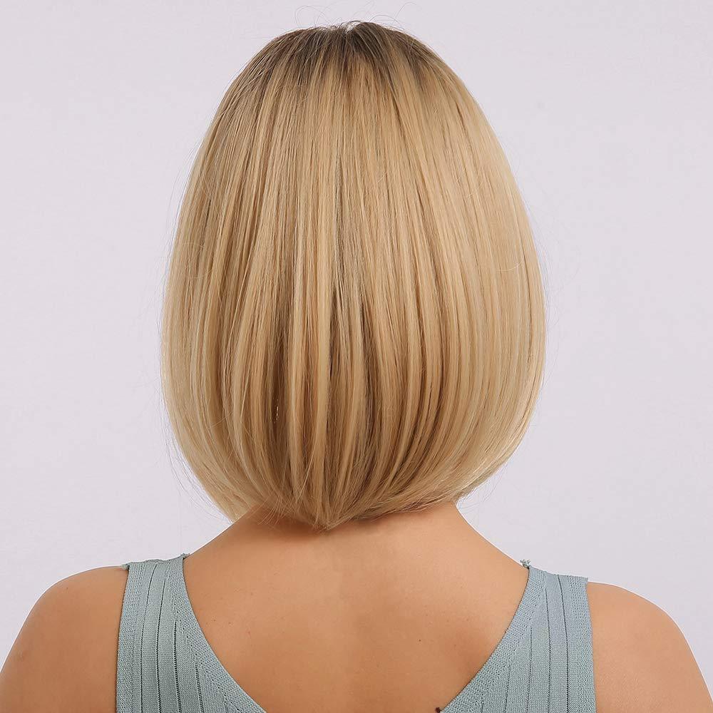 Fashion Short Bob Synthetic Wig with Bangs - HAIRCUBE