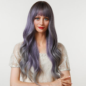 21" Wavy Very Peri Synthetic Wig