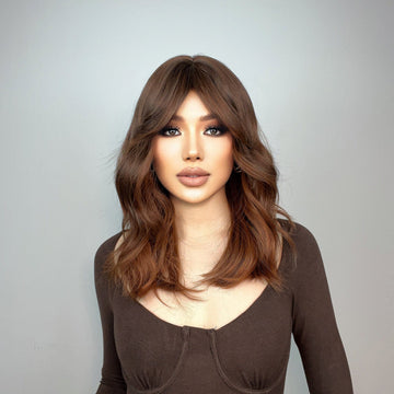 15" Mid Length Curly Wig with Bangs