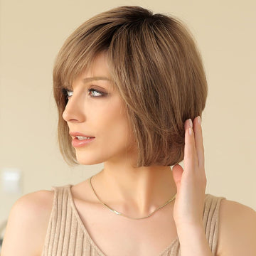 Hand-Tied Ash Brown Wig