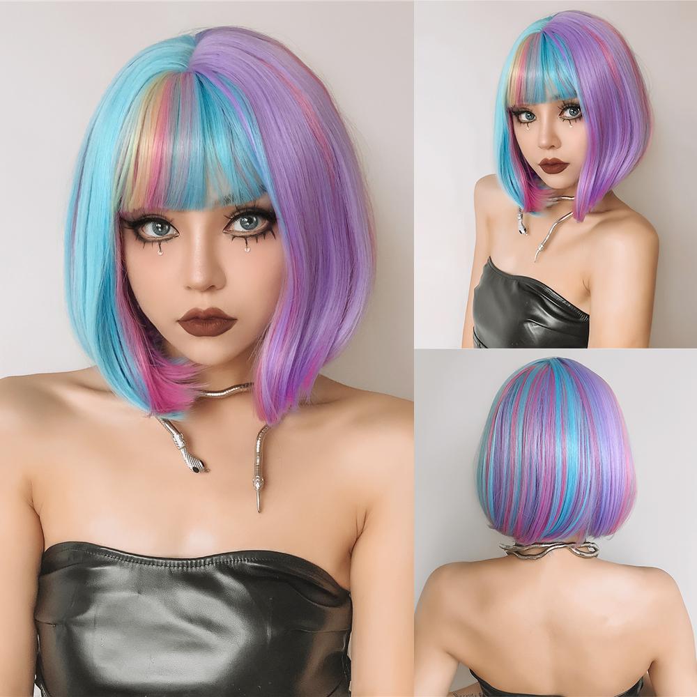 15 Inches Short Bob new  shade unicorn - HAIRCUBE