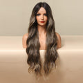 HAIRCUBE beach waves lace front wig with long brown wavy hair styled naturally