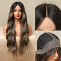 HAIRCUBE beach waves lace front wig with long dark brown wavy hair and natural middle part