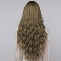 La Sylphide 24 inch cosplay wig with long wavy light brown hair shown from the back