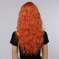La Sylphide ginger red synthetic wig long wavy hair viewed from the back