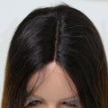 HAIRCUBE gradient synthetic wigs for women with natural lace front and dark to brown color transition