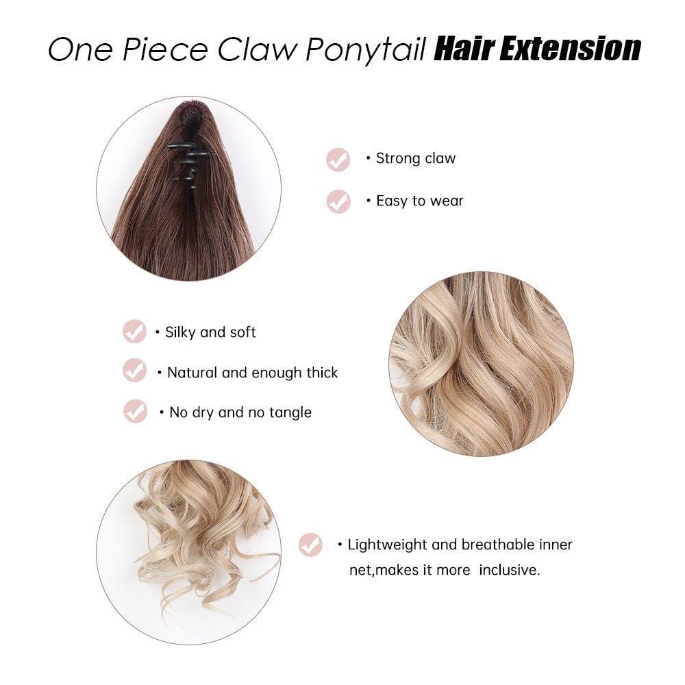 HAIRCUBE 28 inch claw clip ponytail hair extension silky soft natural thick no tangle