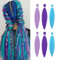 HAIRCUBE wig with colorful braids and vibrant blue, purple, and turquoise hues, showcasing peach pink hair extensions