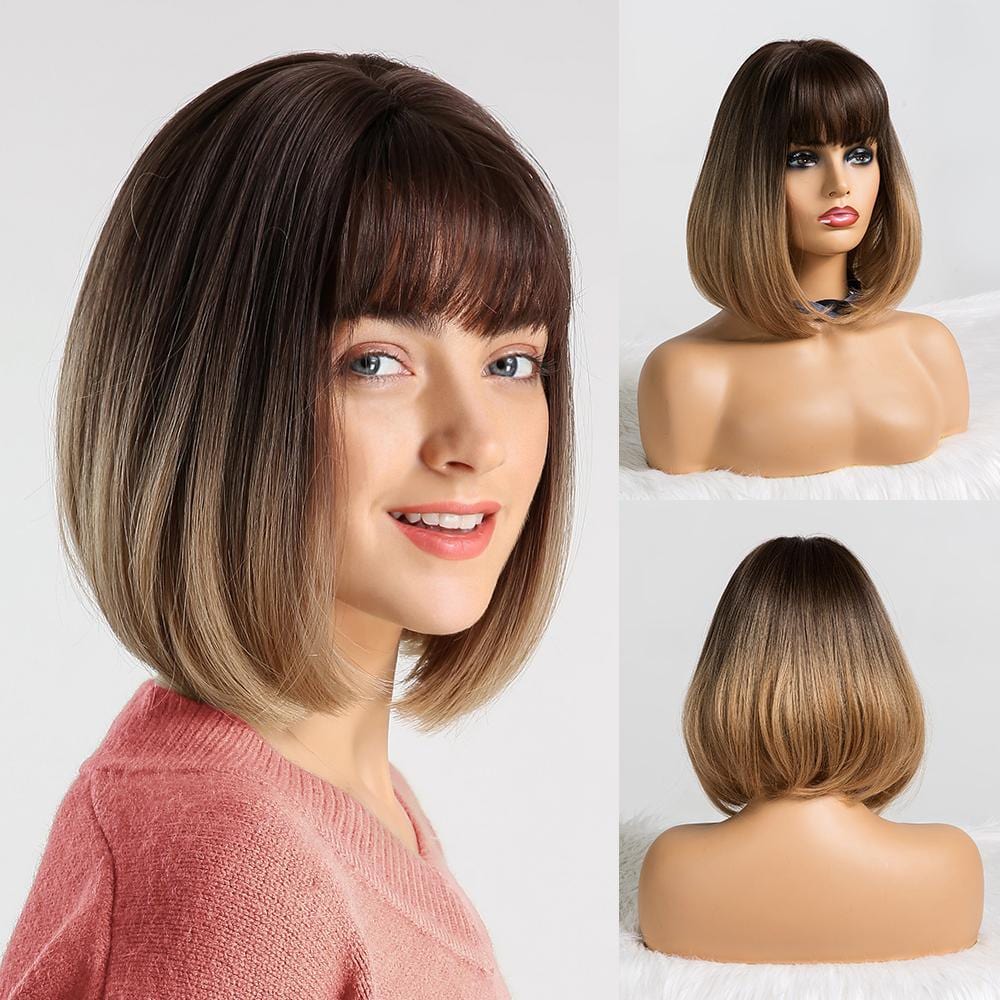 Karen💅Bob Wigs Short Straight Synthetic Wig - HAIRCUBE