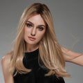 HAIRCUBE synthetic blonde wig for women with long straight hair and middle parting