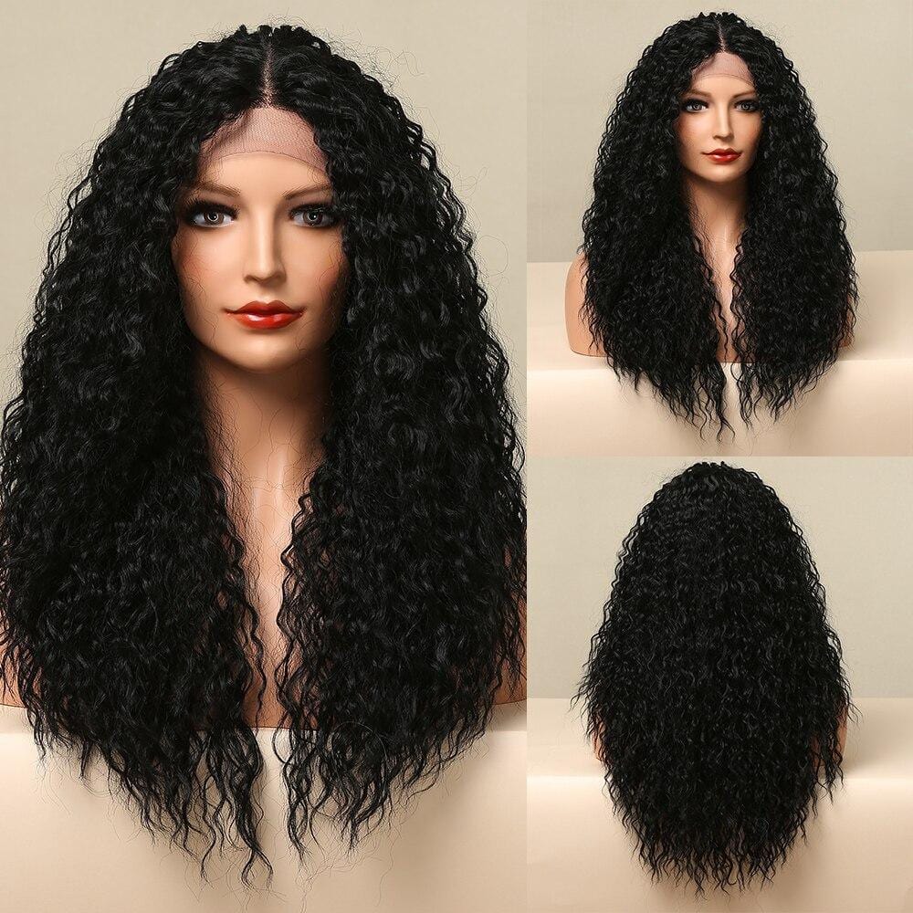 HAIRCUBE 20 inch kinky curly lace wig in black with natural texture and full volume