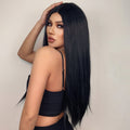 HAIRCUBE 23 inch free part synthetic wig in sleek straight black hair style
