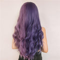 HAIRCUBE long wavy purple wig for women with vibrant two-tone color and flowing curls