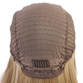 Inside view of HAIRCUBE 21 inch straight lace front wig showing adjustable strap and combs for secure fit