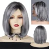 GNIMEGIL-Synthetic-Bob-Wig-Silver-Grey-Old-Lady-Wig-for-Women-Natural-Short-Ombre-Wig-with.webp